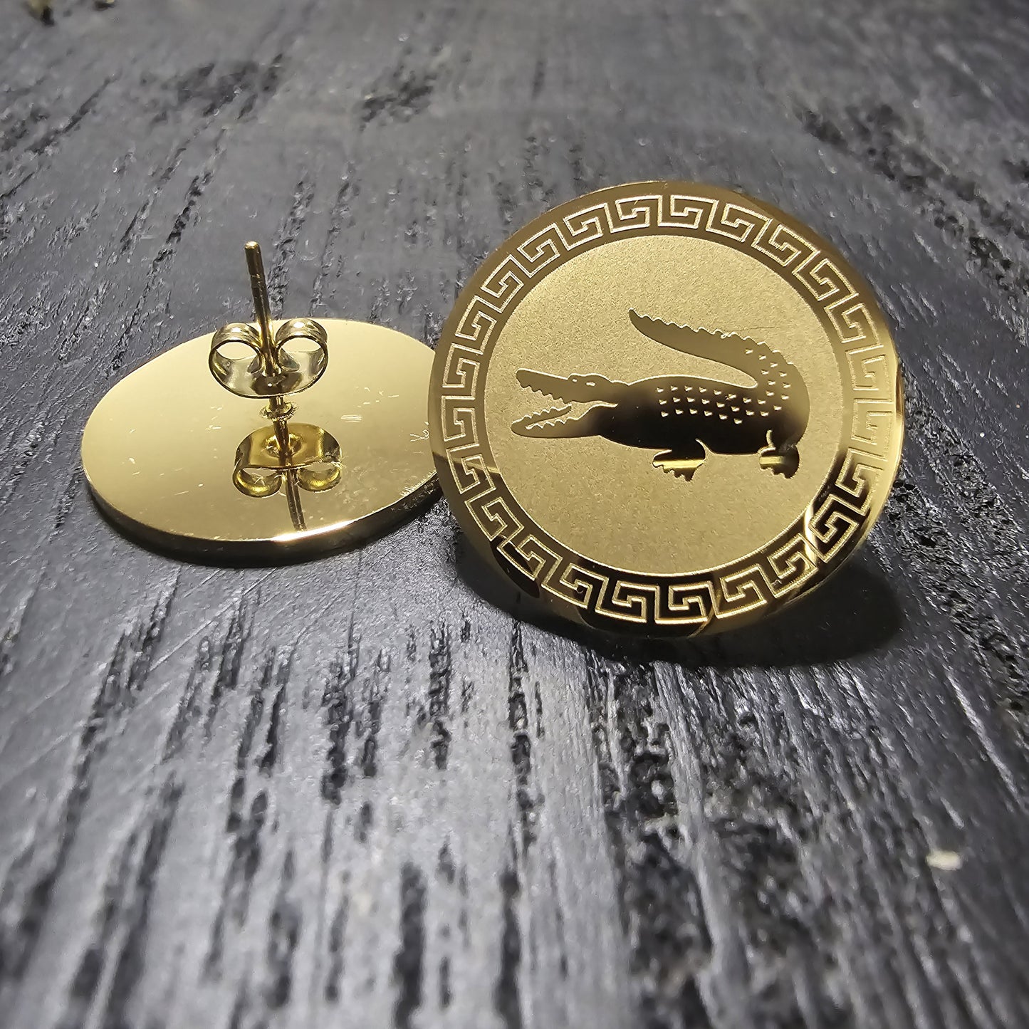 MOVETAN Boucle d'oreille Crocodile Circulaire