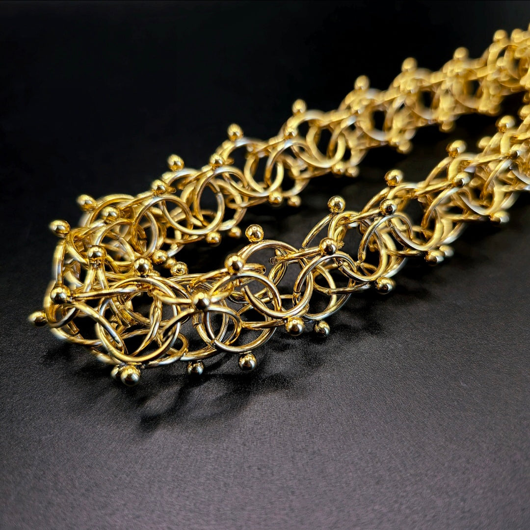 Bracelet Maille Cyclone Plaqué Or 18K