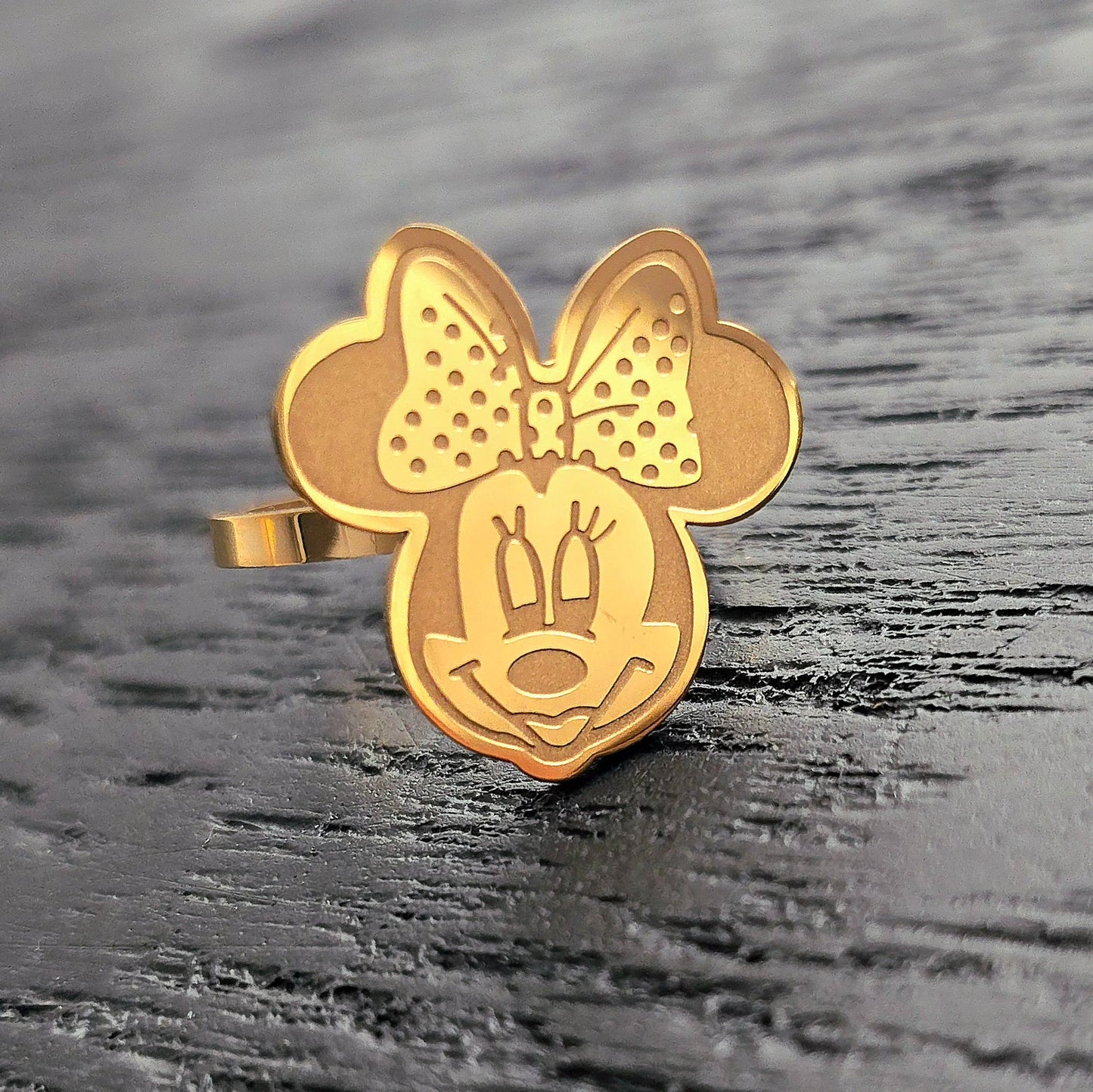 Bague MINI Acier Inox Plaqué Doré PVD
