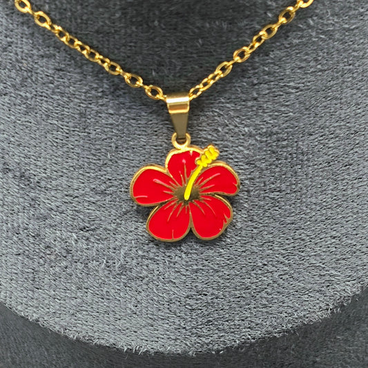 Bijoux Hibiscus Collier - Bracelet - Boucles d'oreilles