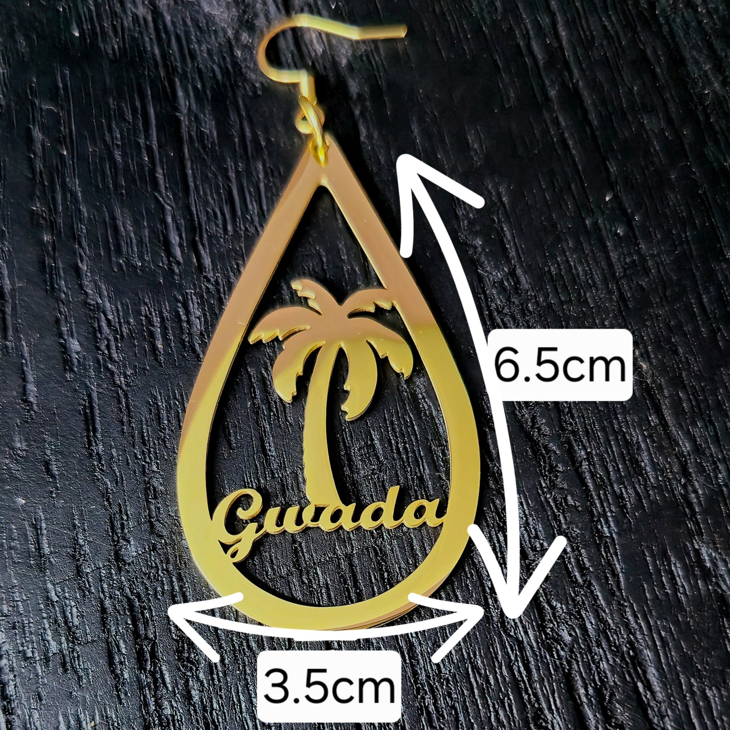 Boucles d'Oreilles Gouttes Gwada Acier Inox Doré