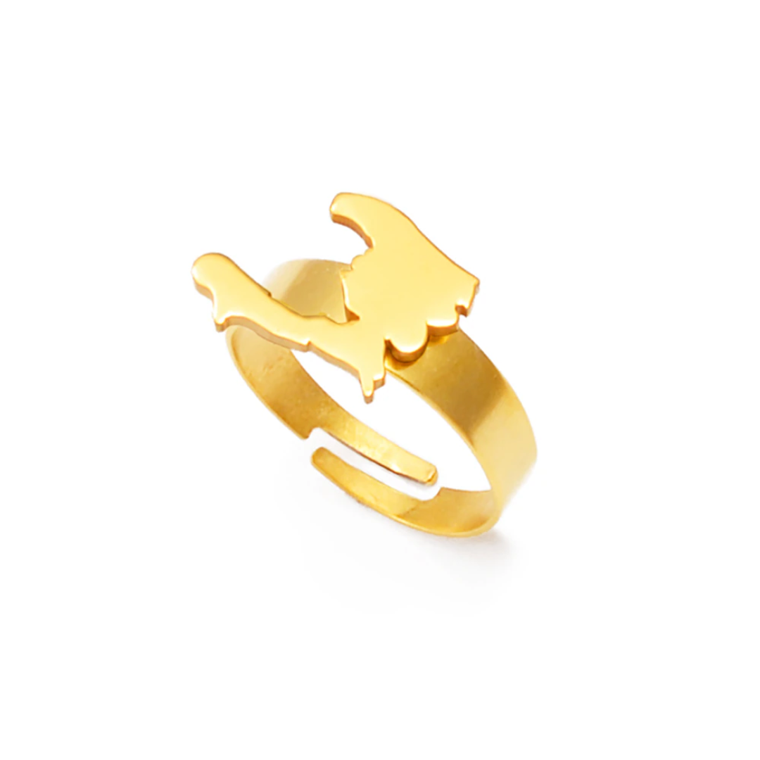 Bague Haïti - Bijoux Silver ou Gold - Cadeau Antillais et Mode Créole