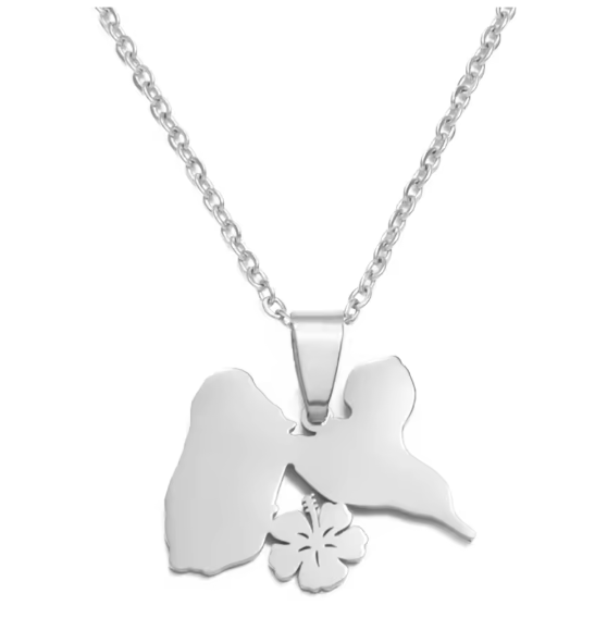 Collier Guadeloupe Hibiscus Acier Inox