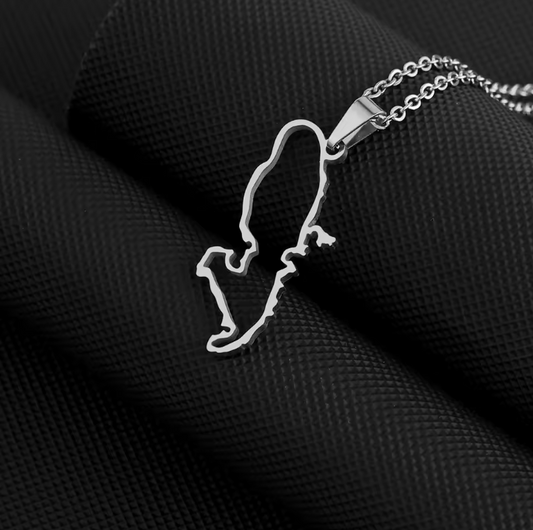 Pendentif Martinique Contour Acier Inox