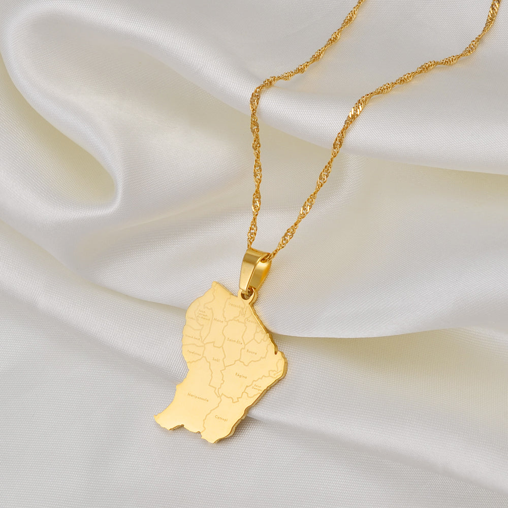 Pendentif Guyane Métallique Doré ou Argenté