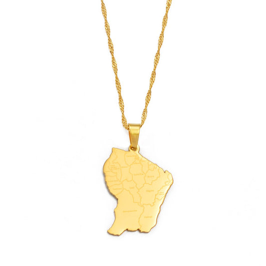 Pendentif Guyane Métallique Doré ou Argenté