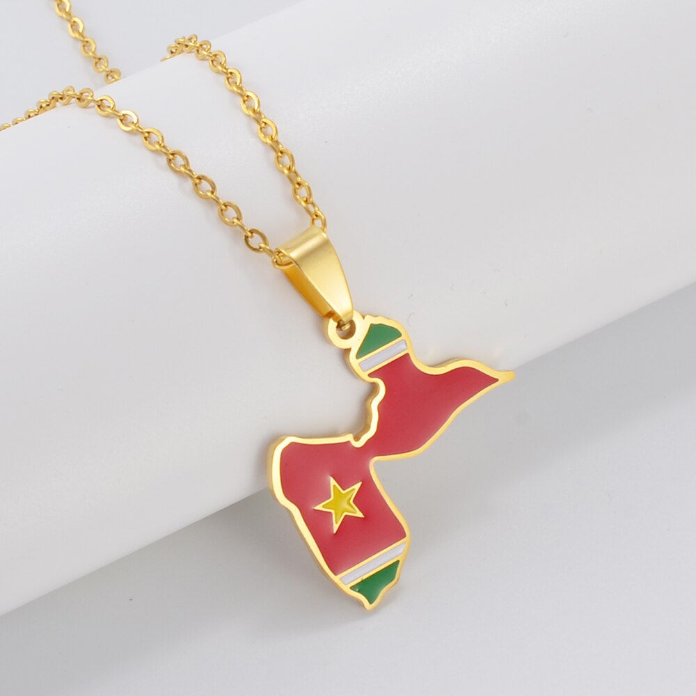 Pendentif Guadeloupe Drapeau Acier Inox