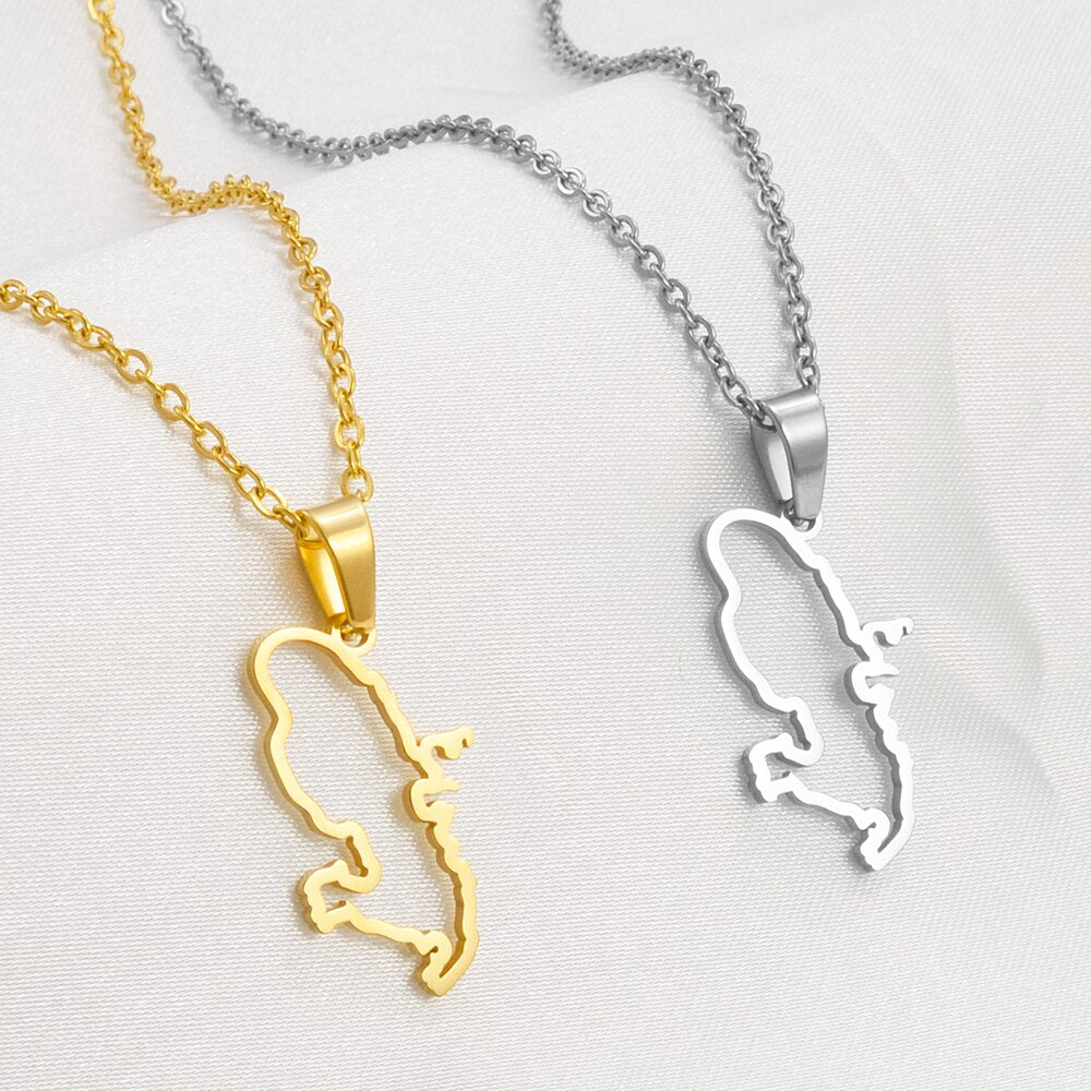Pendentif Martinique Contour Acier Inox