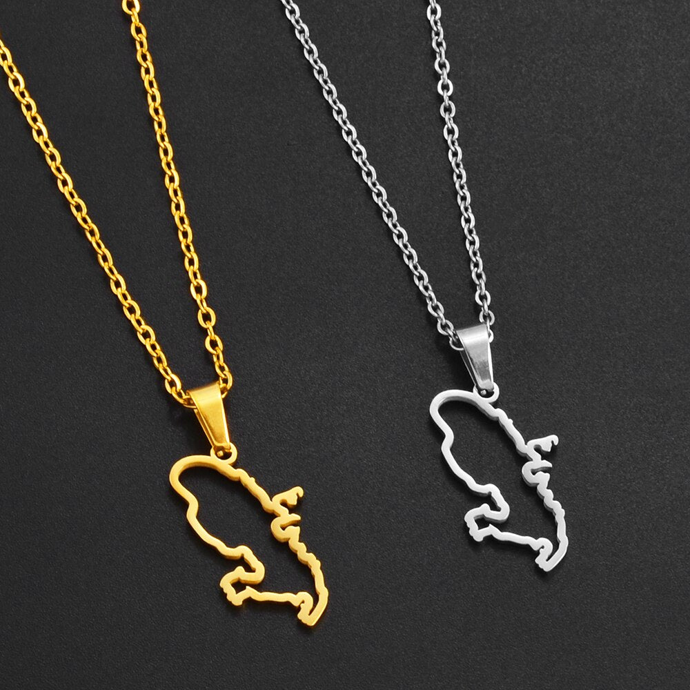 Pendentif Martinique Contour Acier Inox