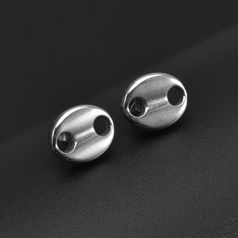 Boucle d'Oreilles Graines de Café Acier Inox