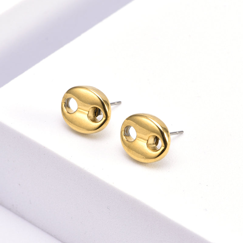 Boucle d'Oreilles Graines de Café Acier Inox