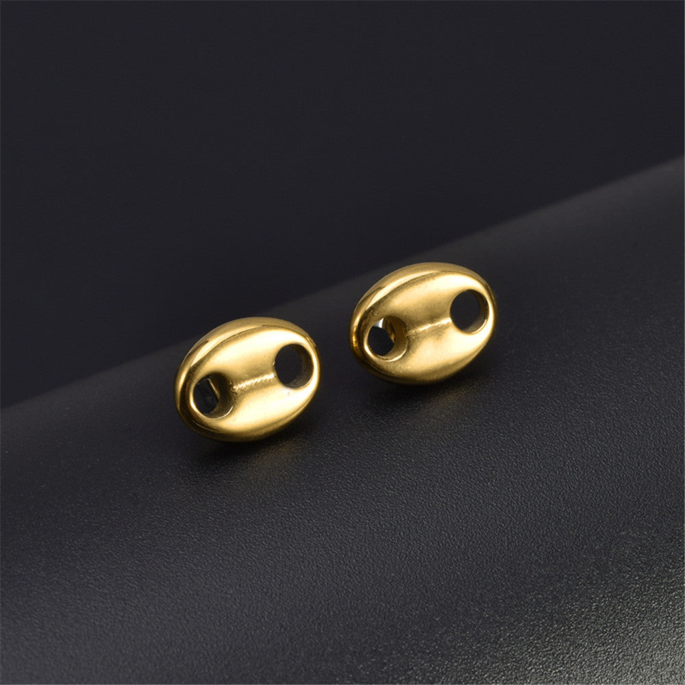 Boucle d'Oreilles Graines de Café Acier Inox