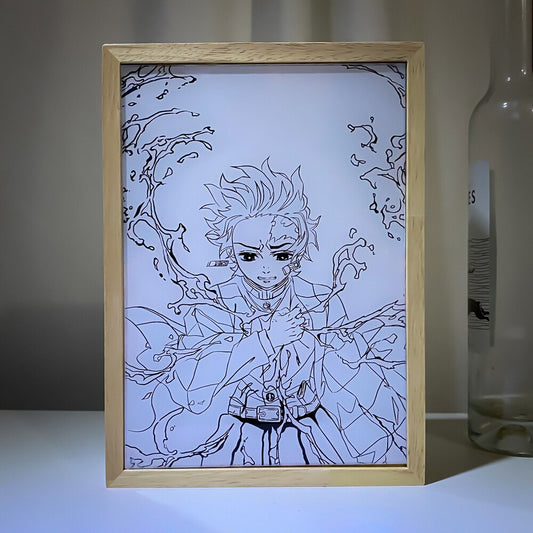 Tableau LED Demon Slayer Tanjiro Pillier du Feu