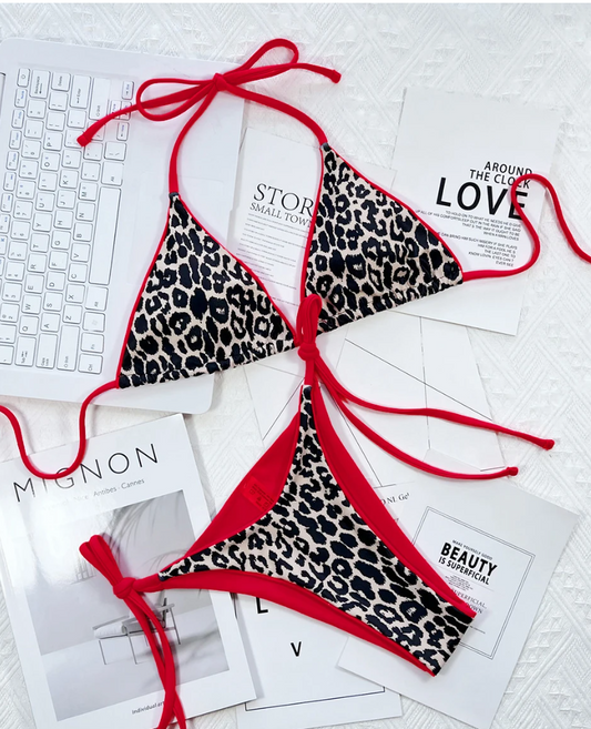 Bikini 2 pièces imprimé léopard