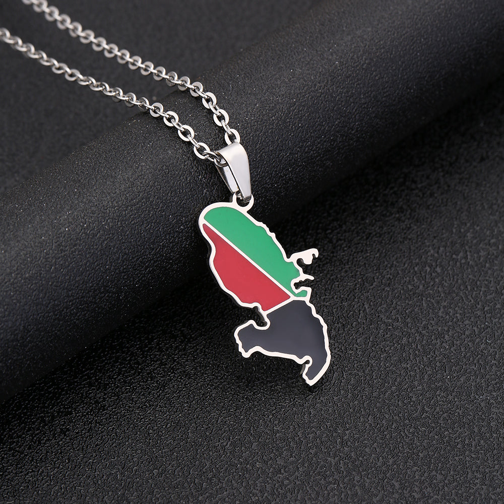 Pendentif Martinique Drapeau Acier Inox
