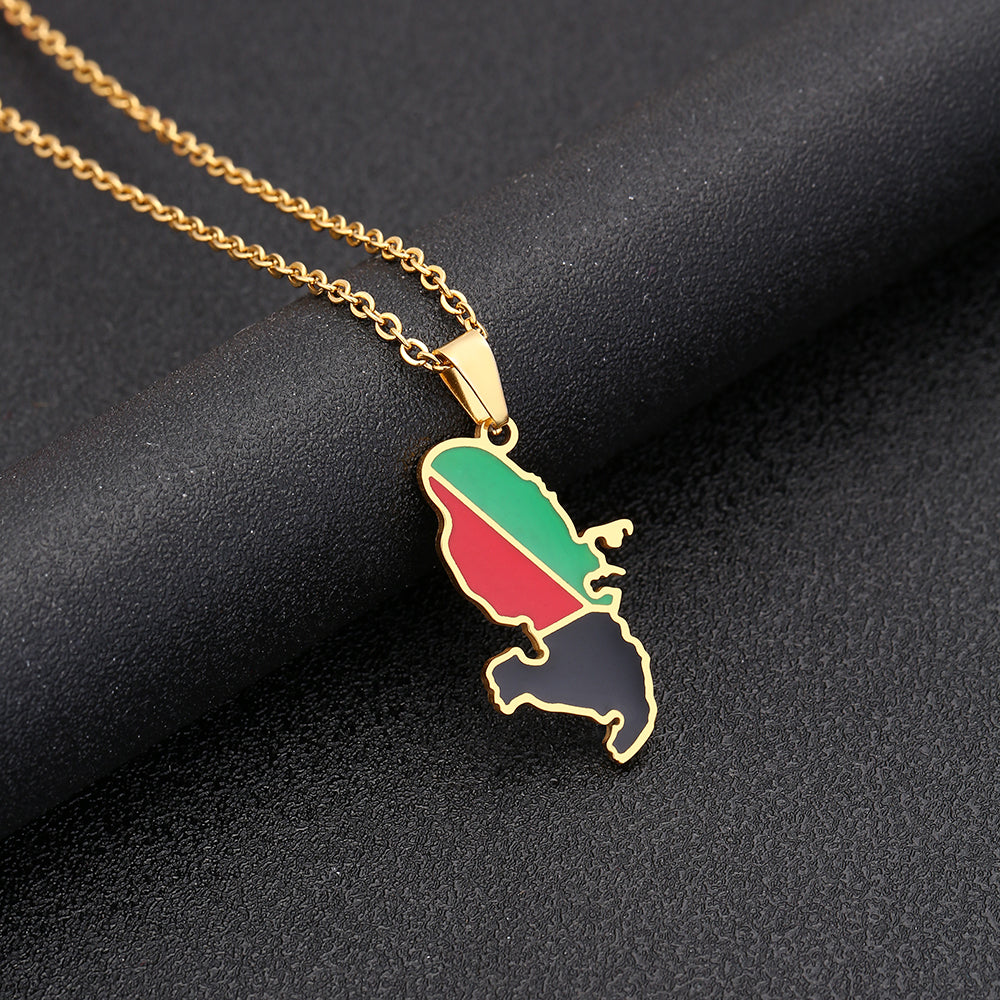 Pendentif Martinique Drapeau Acier Inox
