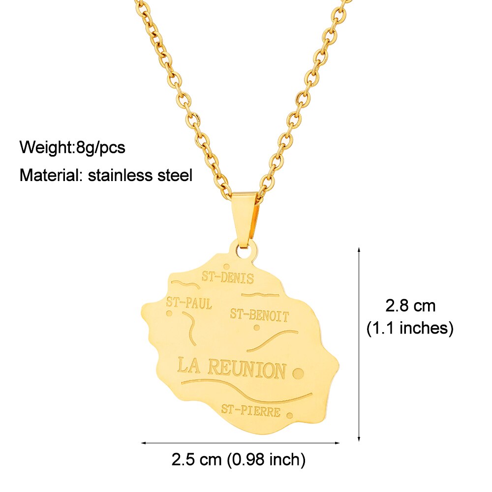 Pendentif La Réunion Acier Inox