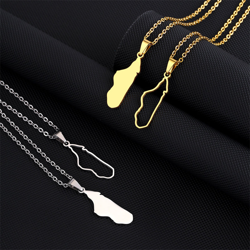 Pendentif Madagascar Acier Inox Contour ou Plein