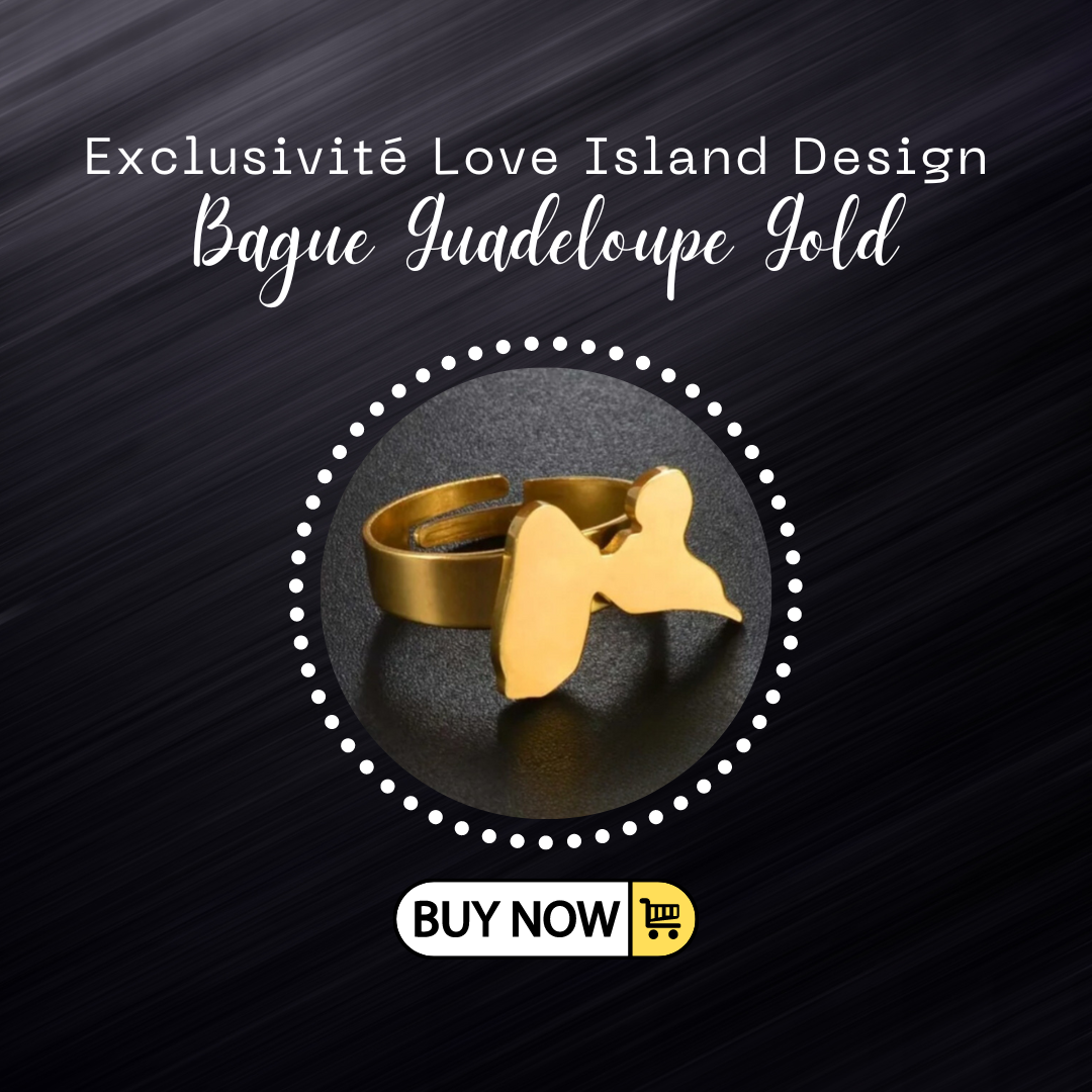 Bague Guadeloupe - Bijoux Silver ou Gold - Cadeau Antillais et Mode Créole