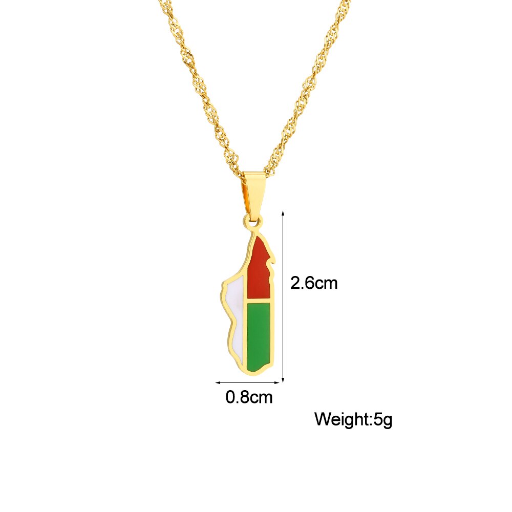 Pendentif Madagascar Drapeau Chaîne Torsadée