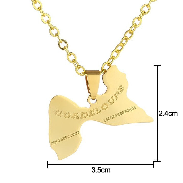 Pendentif Guadeloupe Gravé Acier Inox
