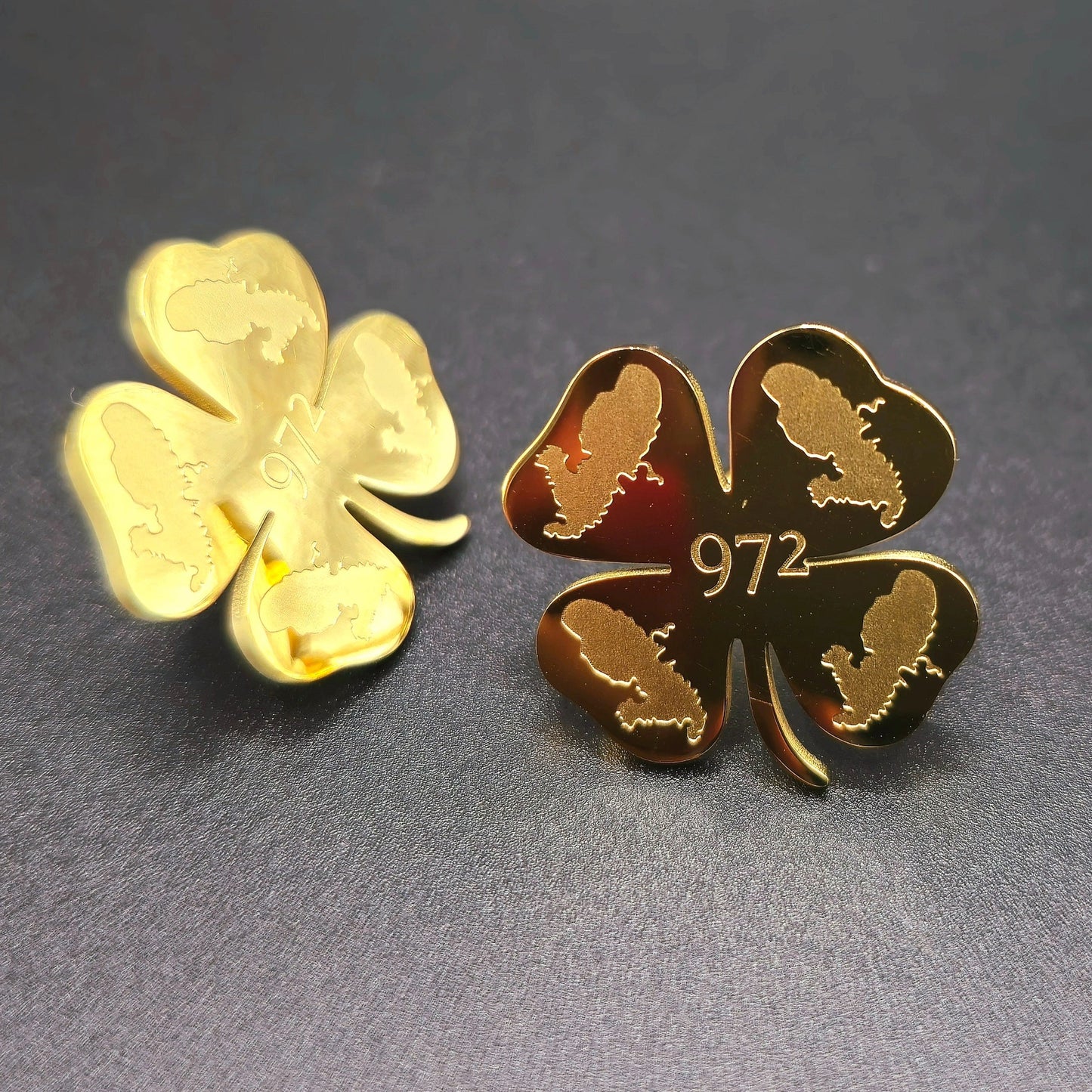 Boucles d'oreilles Trèfle 4 Martinique 972 Acier Inox Doré