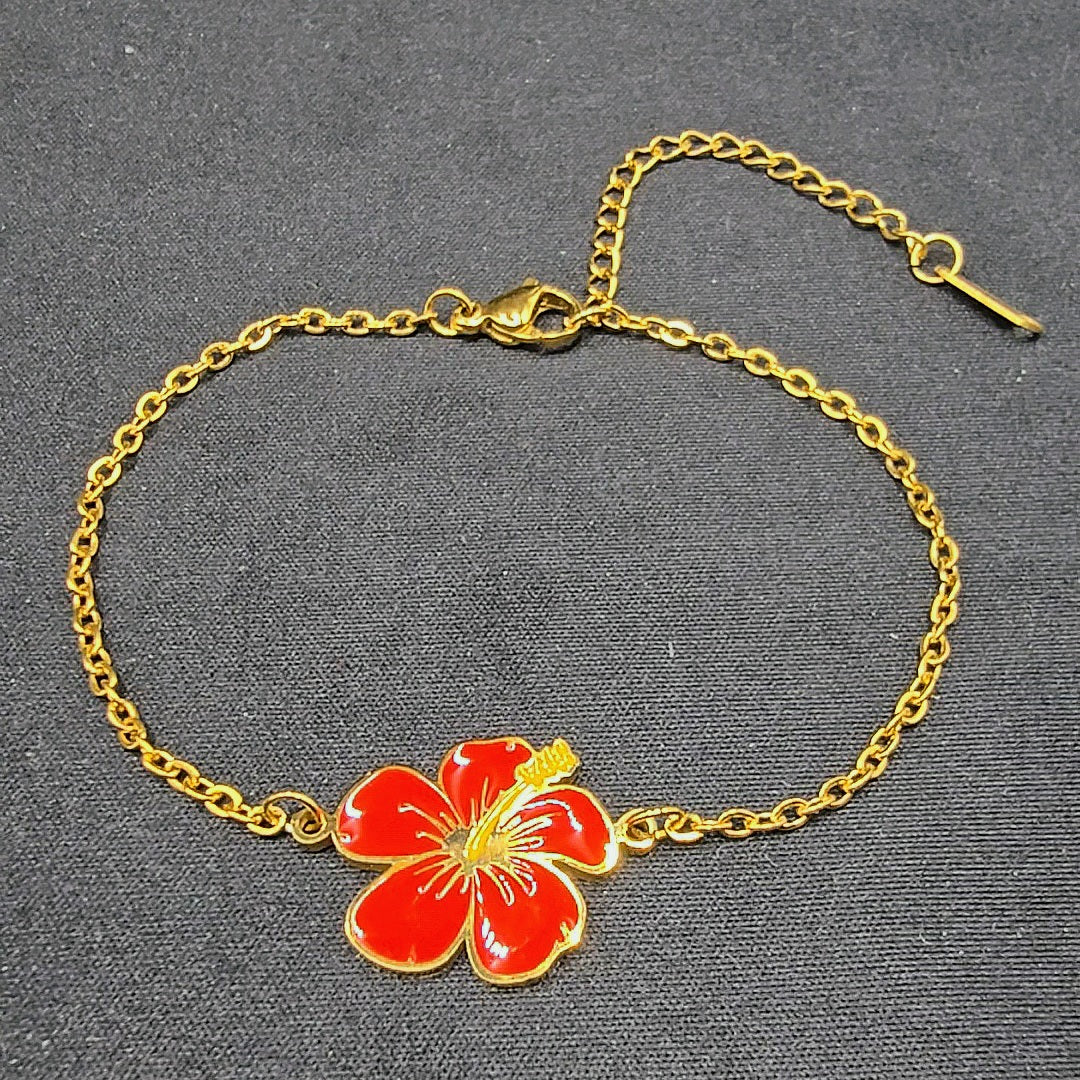 Bijoux Hibiscus Collier - Bracelet - Boucles d'oreilles