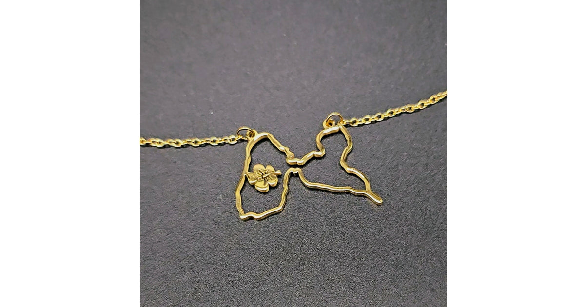 Collier Guadeloupe Contour Hibiscus Acier Inox