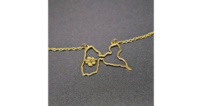 Collier Guadeloupe Contour Hibiscus Acier Inox
