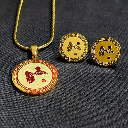 Coffret Bijoux Guadeloupe Movétan Ultimate Paladium Acier Inoxydable Plaqué Or 18k