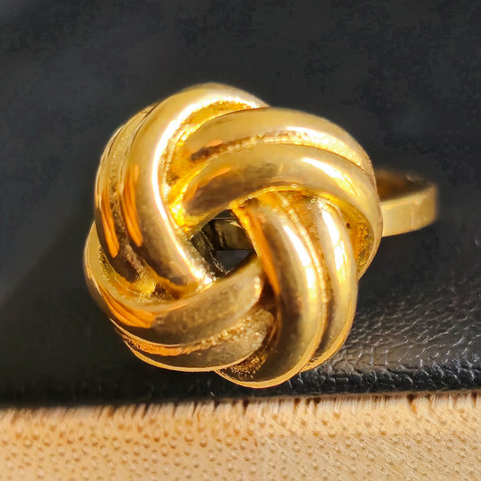 Bague Noeuds Plaqué or 18k taille réglable 7 8 9