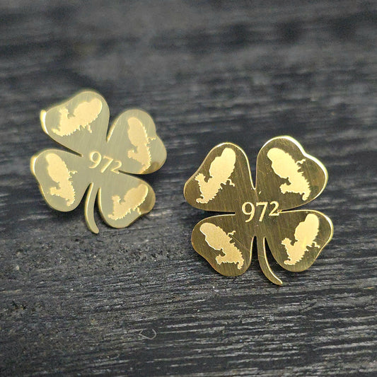 Boucles d'oreilles Trèfle 4 Martinique 972 Acier Inox Doré
