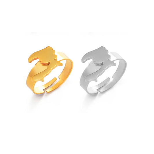 Bague Haïti - Bijoux Silver ou Gold - Cadeau Antillais et Mode Créole