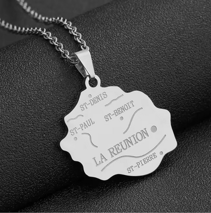 Pendentif La Réunion Acier Inox