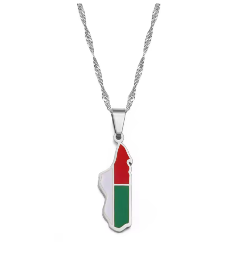 Pendentif Madagascar Drapeau Chaîne Torsadée