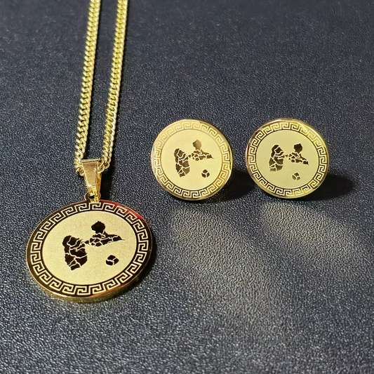 Coffret Bijoux Guadeloupe Movétan Ultimate Paladium Acier Inoxydable Plaqué Or 18k