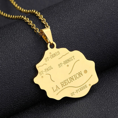 Pendentif La Réunion Acier Inox