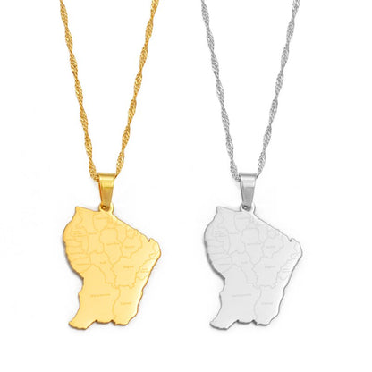 Pendentif Guyane Métallique Doré ou Argenté