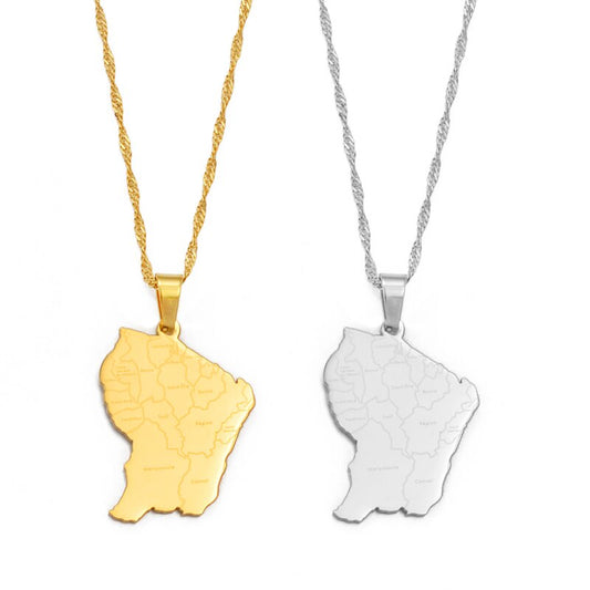 Pendentif Guyane Métallique Doré ou Argenté