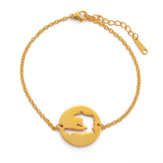 Bracelet Haïti Acier Inox Doré