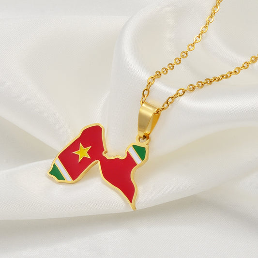 Pendentif Guadeloupe Drapeau Acier Inox
