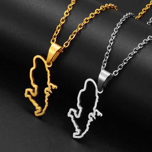 Pendentif Martinique Contour Acier Inox