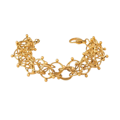 Bracelet Maille Cyclone Plaqué Or 18K