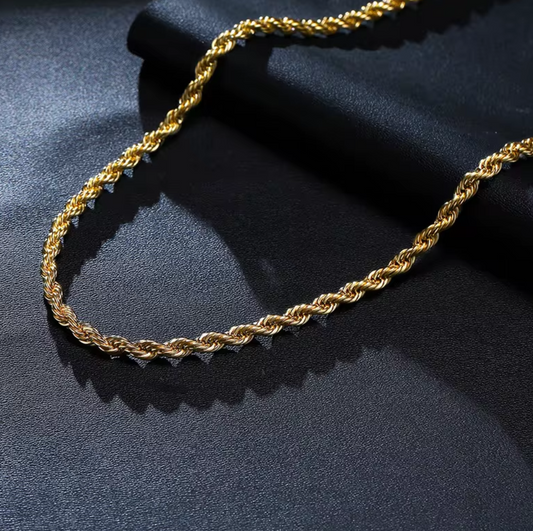 Collier Torsadé Acier Inox Couleur Or