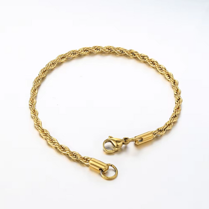 Bracelet Torsadé Acier couleur Or