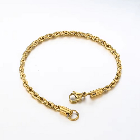 Bracelet Torsadé Acier couleur Or