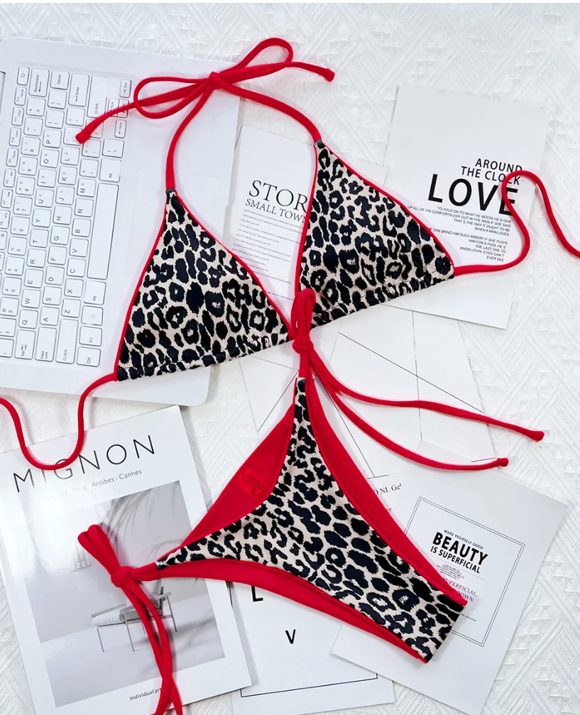 Bikini 2 pièces imprimé léopard