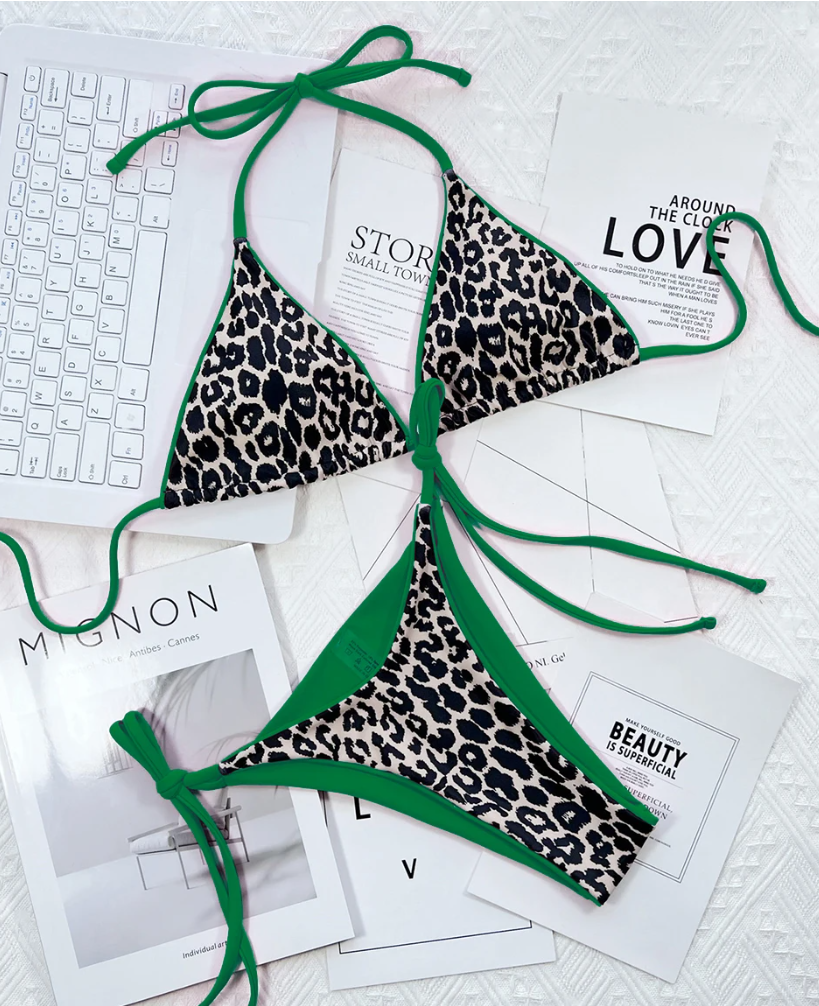 Bikini 2 pièces imprimé léopard