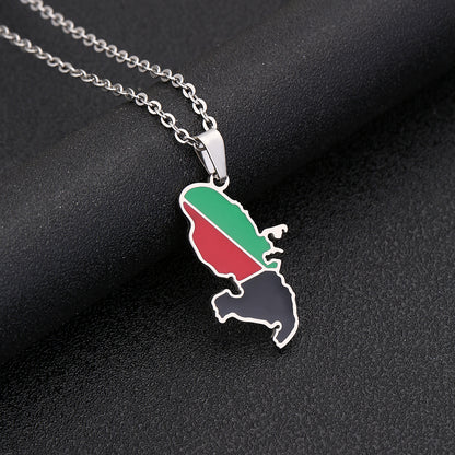 Pendentif Martinique Drapeau Acier Inox