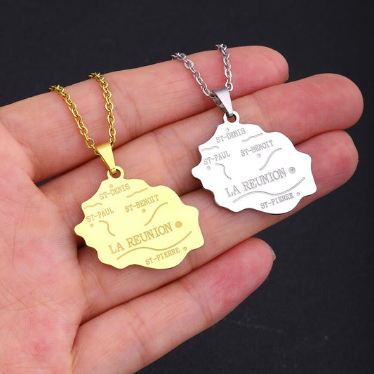 Pendentif La Réunion Acier Inox